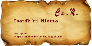 Csatári Mietta névjegykártya